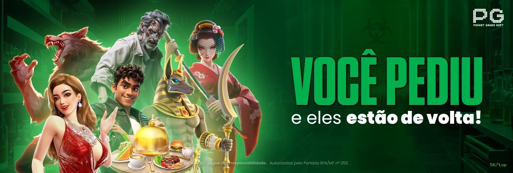 Imagem promocional de todos os jogos da 567top
